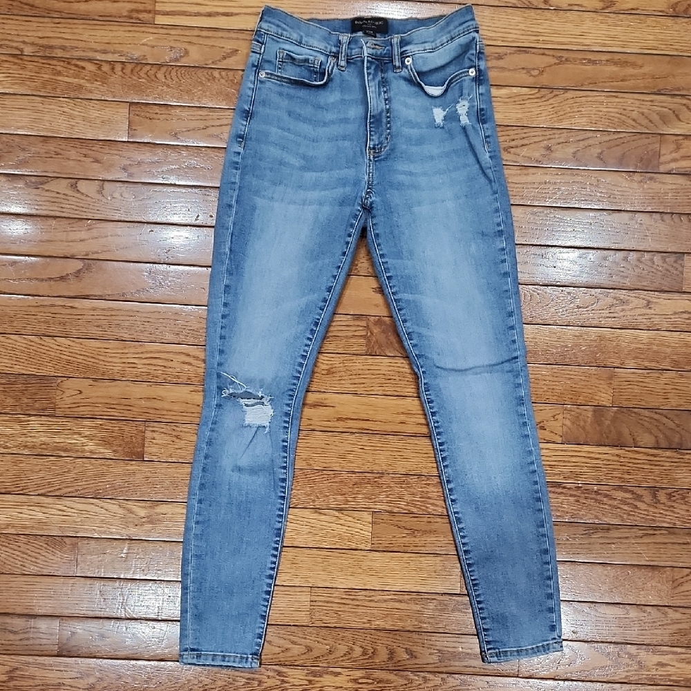 Banana Republic Factory Distressed Blue Skinny Jeans